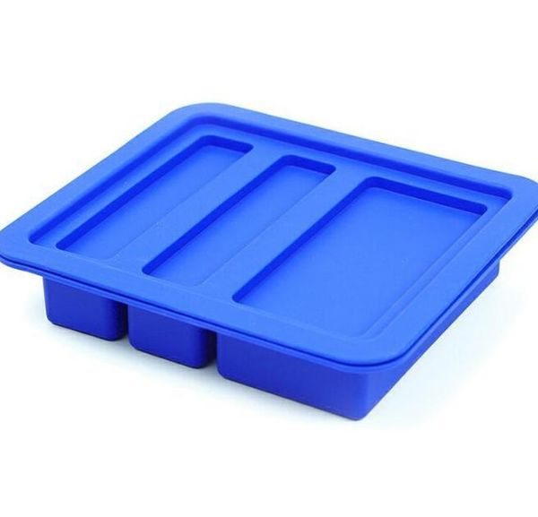 Small silicone baking molds with 4 grids for making soap bars, energy bars, muffins, cornbread, and cheesecake