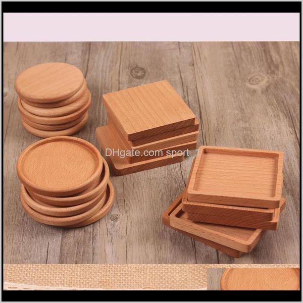 Solid wood drink coasters for coffee and tea cups, insulated to protect surfaces