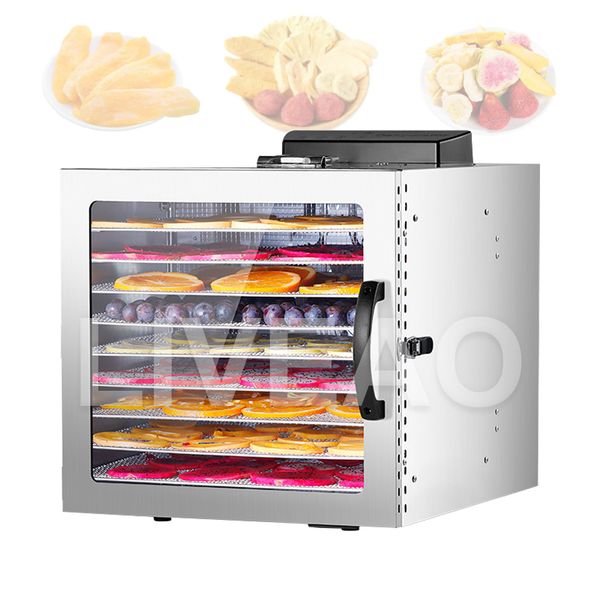 Stainless steel 10-tier seafood and vegetable dehydrator for kitchen snacks, meat, and tea drying