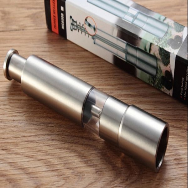 Stainless steel 304 manual pepper grinder, versatile black pepper mill for kitchen and hotel use