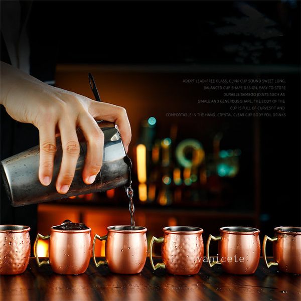 Stainless steel 60ml Moscow mule mini wine glass, a copper cocktail cup for beer and drinks