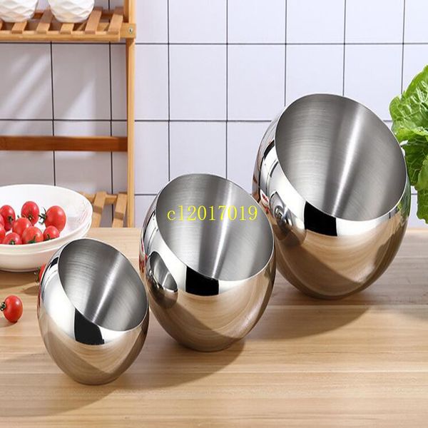 Stainless steel angled bowl for creative thickened tableware in hot pot restaurants and buffets