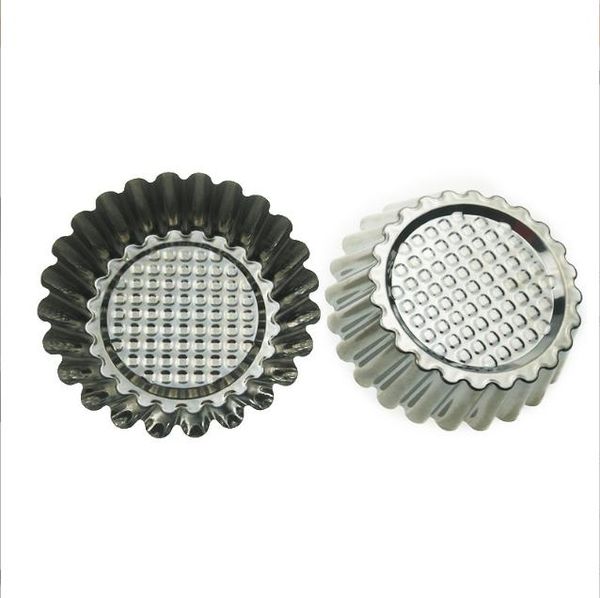 Stainless steel baking molds for crafting large cookie puddings and egg tarts, essential pastry tools for kitchen use