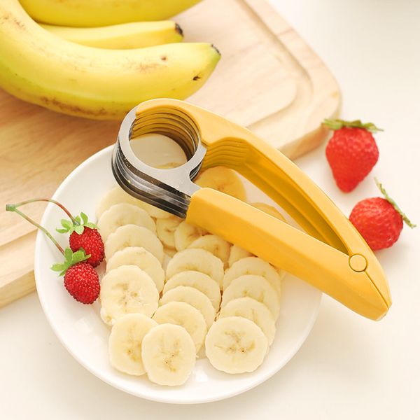 Stainless steel banana and cucumber slicer for DIY food prep