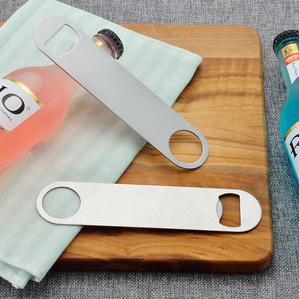 Stainless steel bottle opener for beer and cans, portable and multifunctional