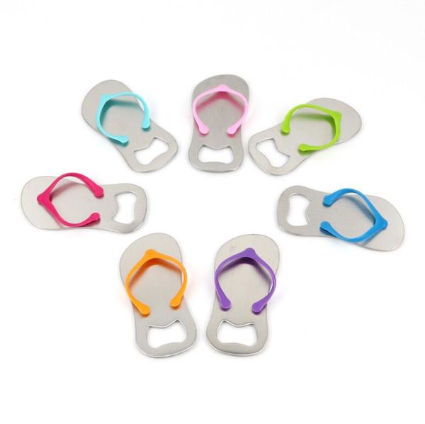 Stainless steel flip flop-shaped bottle openers, cute kitchen tools perfect as wedding favors or gifts