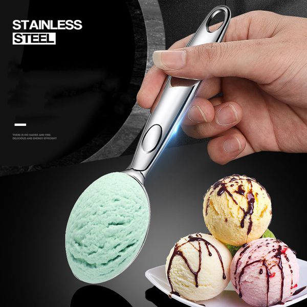 Stainless steel ice cream scoop with non-stick design for cake and fruit serving