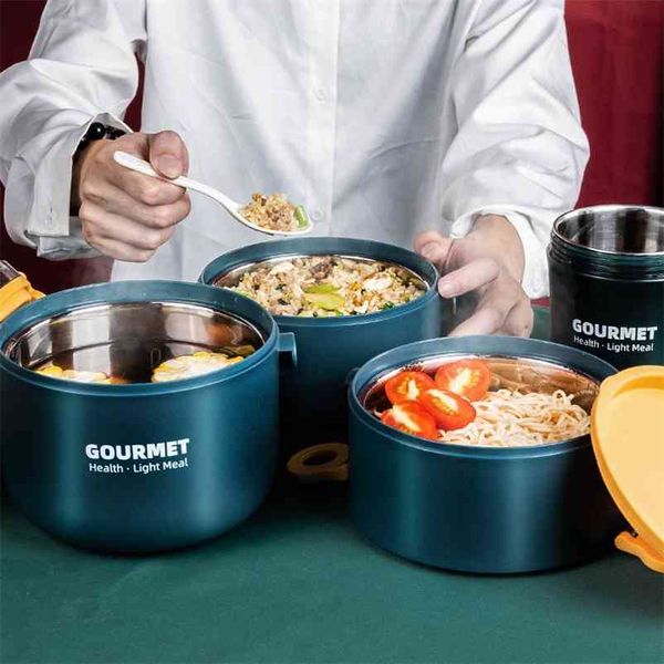 Stainless steel insulated food thermos for soups and drinks, a bento lunch container for women
