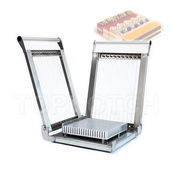 Stainless steel kitchen dual-arm manual cheese cake guitar slicer chocolate cutter