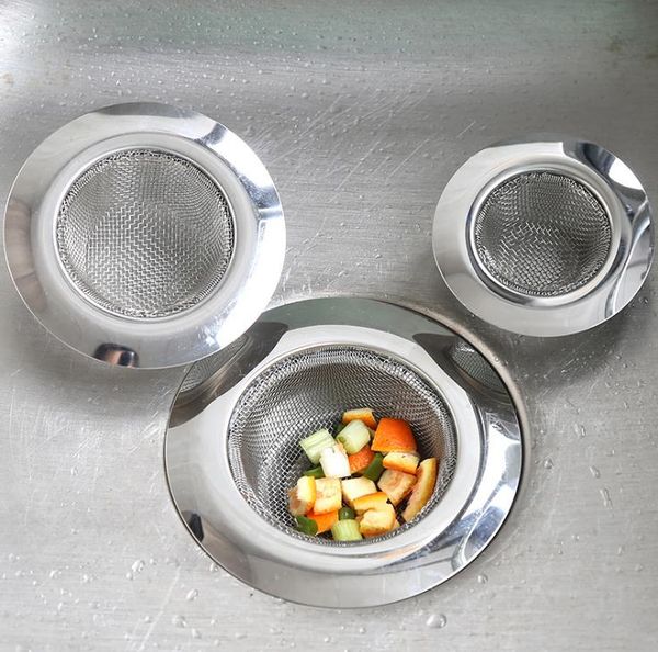 Stainless steel kitchen sink strainer with wide 4.5" rim and mesh drain filter