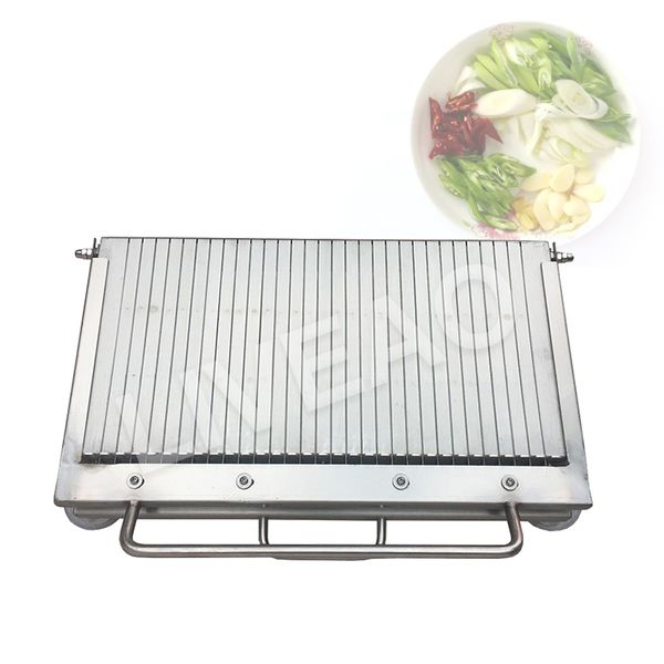 Stainless steel kitchen slicer for bananas, sausages, fruits, vegetables, luncheon meat, and tofu
