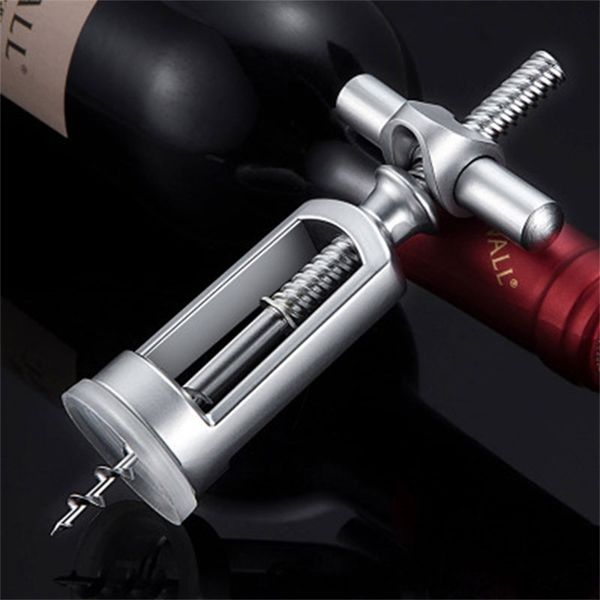 Stainless steel manual wine opener with multi-functional corkscrew for easy home and bar use