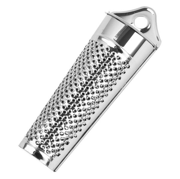 Stainless steel mini grater for nutmeg, cheese, lemon, garlic, ginger, citrus, chocolate, and cinnamon powder grating