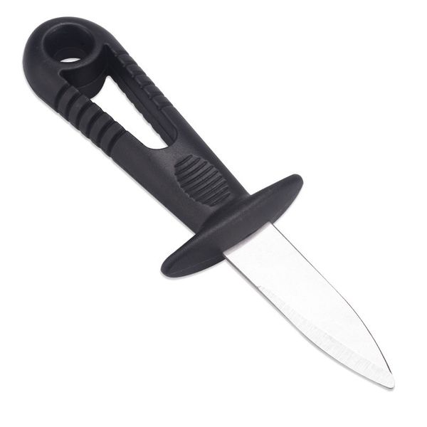 Stainless steel oyster knife for shucking shellfish and scallops during BBQ