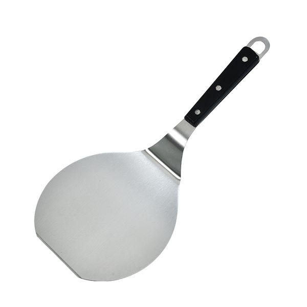 Stainless steel pizza scoop with handle for baking and kitchen use