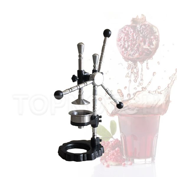 Stainless steel press juicer for extracting citrus, pomegranate, and other fruit juices
