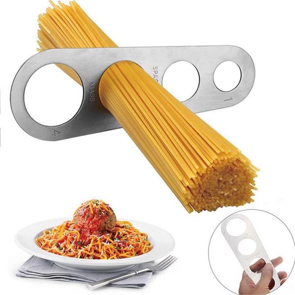 Stainless steel spaghetti measuring tool with four portion holes