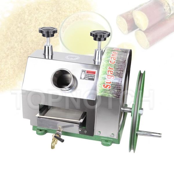 Stainless steel sugarcane juicer for commercial kitchen use, extracting fresh juice efficiently