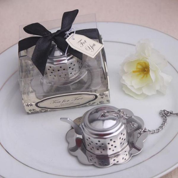 Stainless steel tea infuser with herbal pot design, ideal for wedding presents and includes free shipping