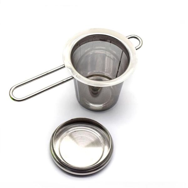 Stainless steel tea infuser with lid, perfect for loose leaf tea brewing