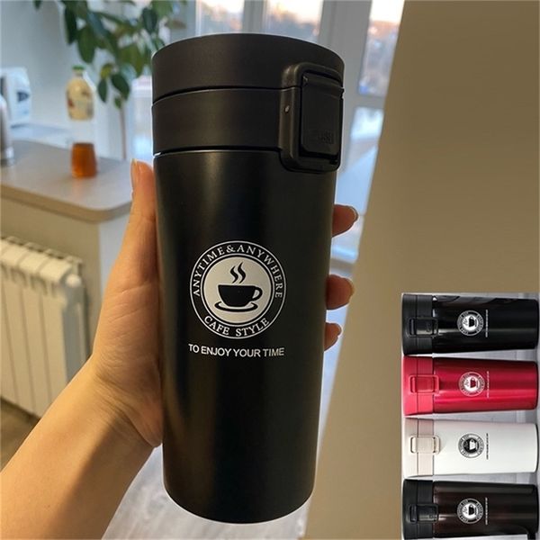 Stainless steel vacuum-insulated coffee tumbler for hot beverages