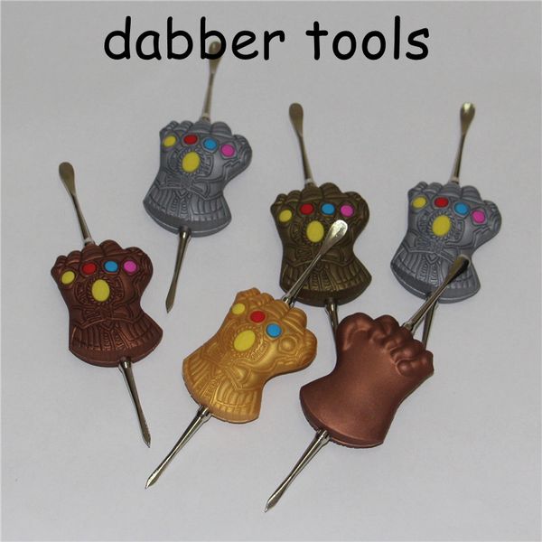 Stainless steel wax dabber tool with 120mm atomizer, titanium nail for vape pens, and glass ash catcher for dry herbs