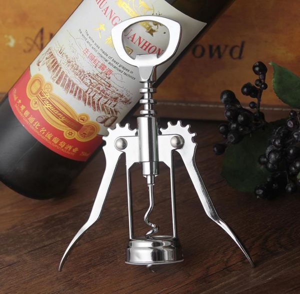 Sturdy stainless steel wing corkscrew for effortless wine bottle opening in kitchens and bars