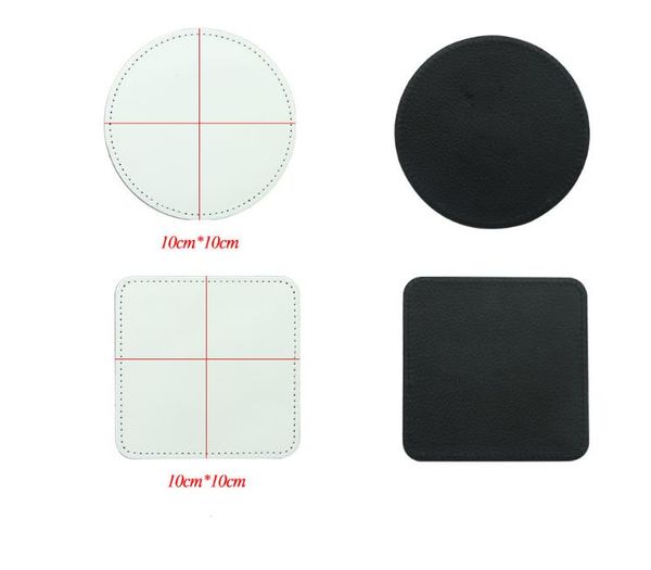 Sublimation PU leather coasters for DIY heat transfer printing, customizable as personalized gifts