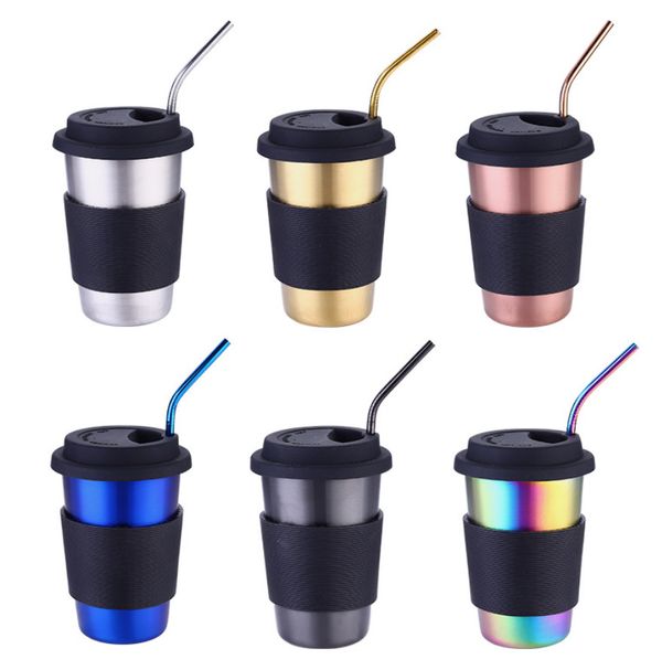 The latest 17OZ stainless steel straw coffee cup mug, many styles of cups to choose from, support custom logo  

重写为：  
New 17-ounce stainless steel straw mug with multiple style options and custom logo support