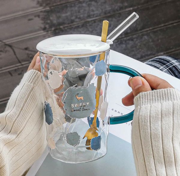 The latest 18.6oz Happy Glass Coffee mug Cup, available in various styles with customizable logo options