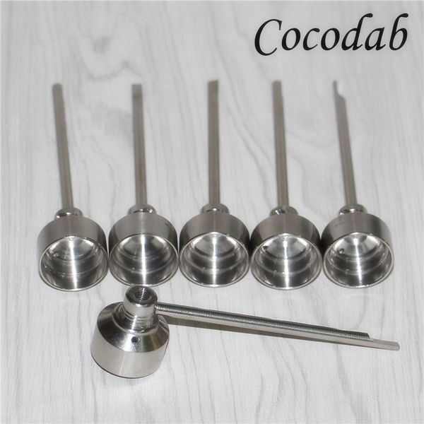 Titanium nail in 14mm and 18mm sizes with male/female joints and carb cap dabber, Grade 2 compared to quartz nails and male glass water pipes