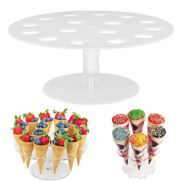 Transparent 616-hole ice cream cone baking mold for kitchen use, ideal for weddings and buffet displays