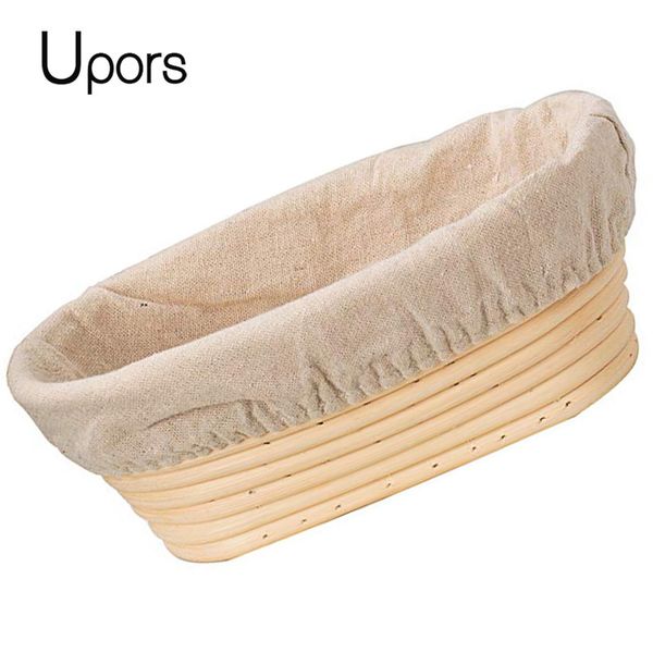 UPORS Natural Rattan Proofing Basket Oval Rattan Wicker Dough Fermentation Sourdough Banneton Bread Basket 201023