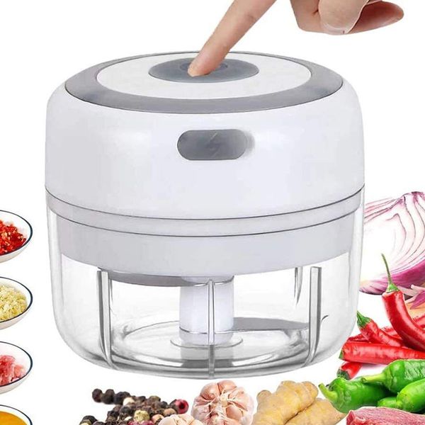 USB rechargeable mini garlic chopper for kitchen, wireless food processor for meat, chili, and vegetables