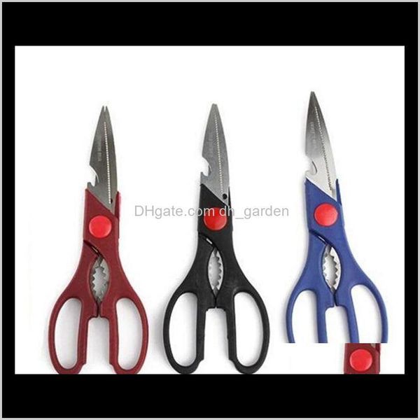 Versatile stainless steel shears for kitchen tasks, cutting chicken bones and fish with ease