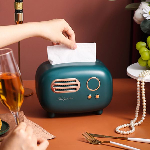 Vintage-style tissue box and desk organizer with a free charcoal bag included