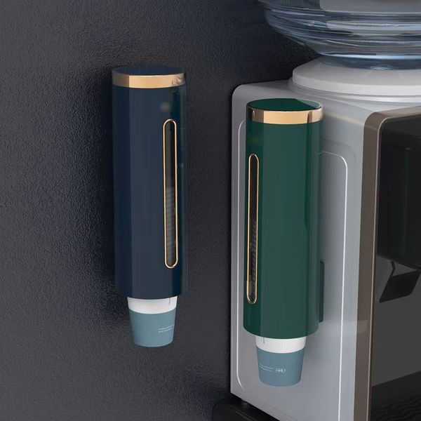 Wall-mounted paper cup holder for kitchens, dustproof and automatic water dispensing