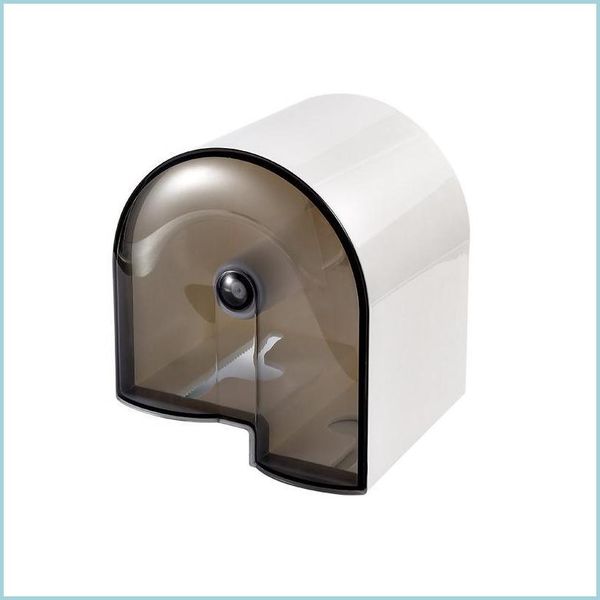 Wall-mounted waterproof tissue and napkin storage box for bathroom with drop delivery