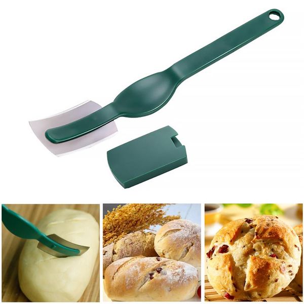 Western-style curved bread knife for slicing baguettes, French toast, and bagels - essential baking tool for kitchen and cooking