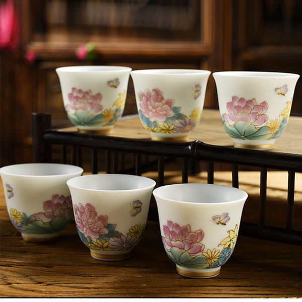White porcelain ceramic tea cup in sheep fat jade style, a pure white single cup ideal as a gift or host accessory