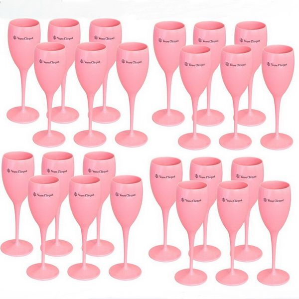 Wholesale acrylic champagne flutes in pink and orange for parties