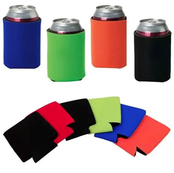 Wholesale insulated 330ml beverage can sleeves for beer, cola, and drinks in 12 colors, perfect for freezer storage and koozie use