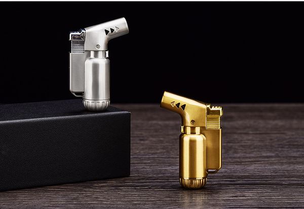 Windproof butane torch lighter for cigars and welding, refillable gas lighter