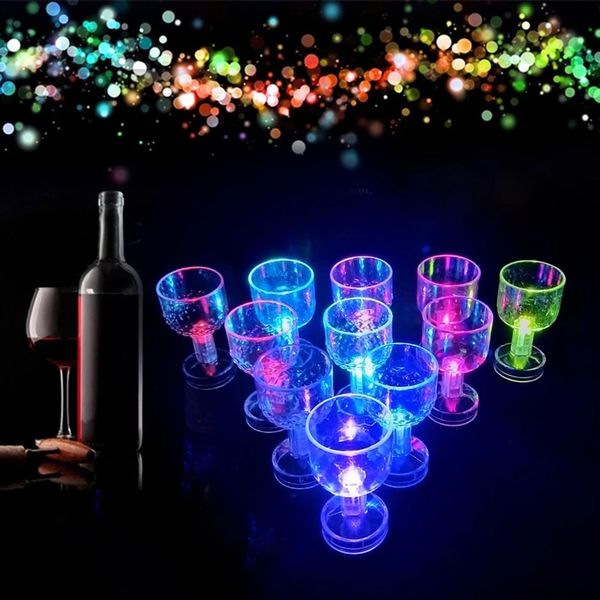 Wine glasses with LED lights that flash and change color when activated by water, enhancing your champagne, beer, or whiskey experience in a sleek cocktail glass design
