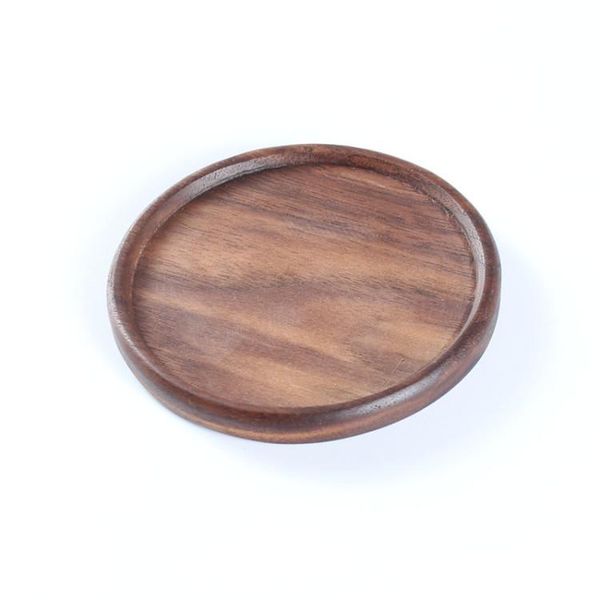 Wooden drink coasters made of black walnut for coffee, tea, and bar use
