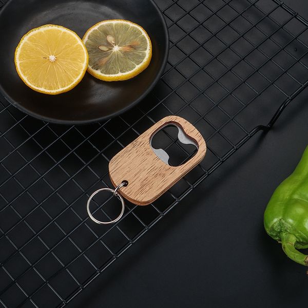 Wooden keychain bottle opener - a unique and creative gift for kitchen, catering, or beer enthusiasts