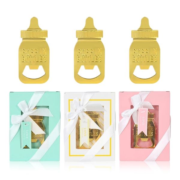 Zinc alloy baby bottle-shaped opener for baby showers, anniversaries, or as guest gifts, ideal for kitchen and wine accessories